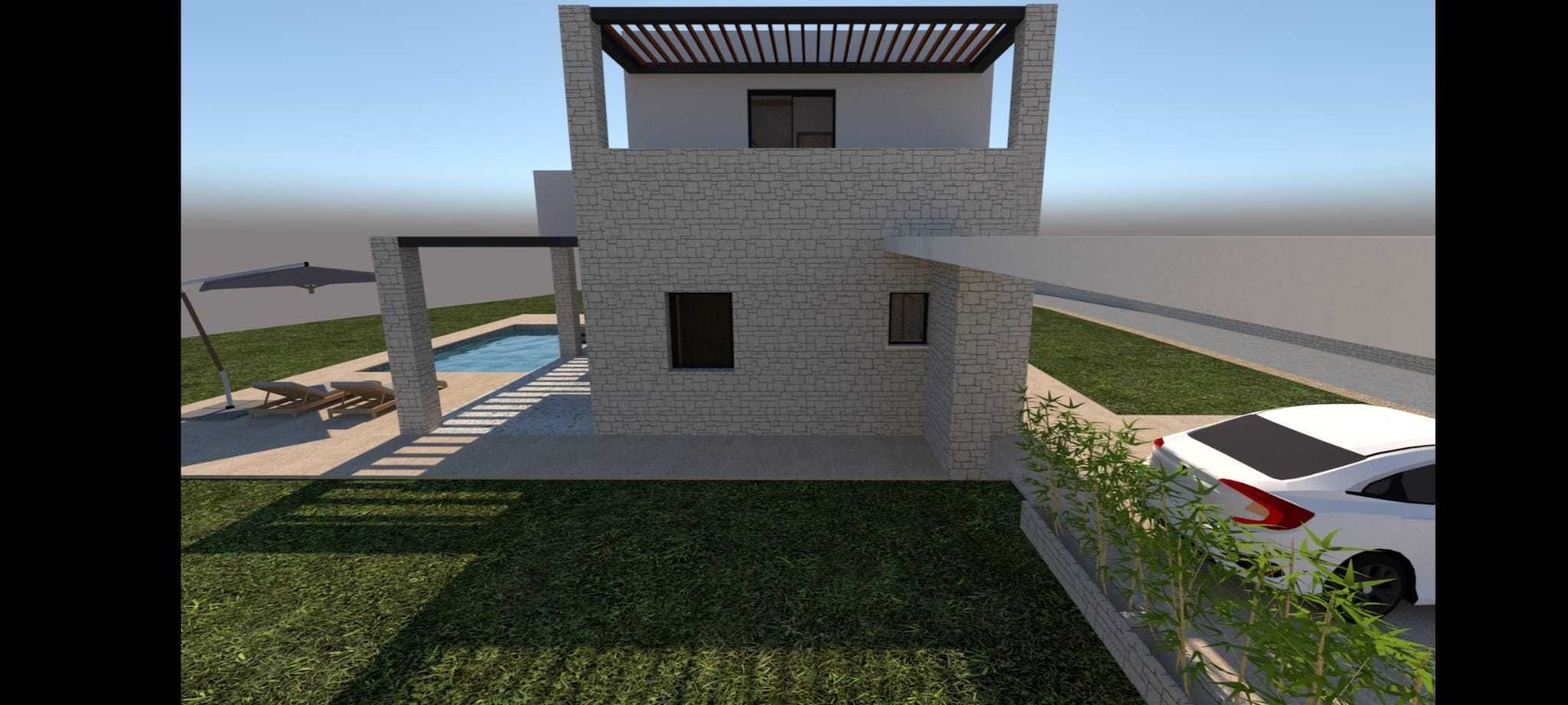 off plan stone villa in Chania Crete for sale with private pool and garden